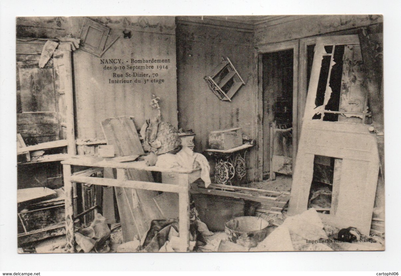 - CPA NANCY (54) - Bombardement Des 9-10 Septembre 1914 - Rue St-Dizier, 70 - Intérieur Du 3e étage - - Nancy