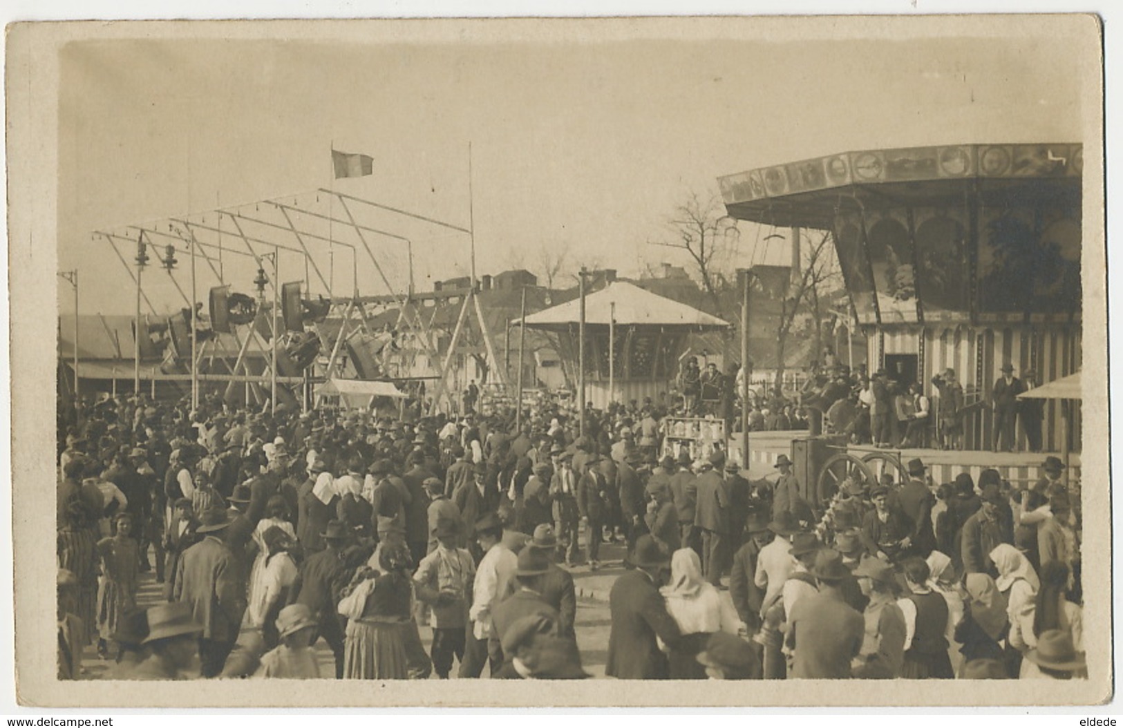 Real Photo  Bucuresti Bucarest " La Moso " Fete Foraine Forains Manège - Roumanie