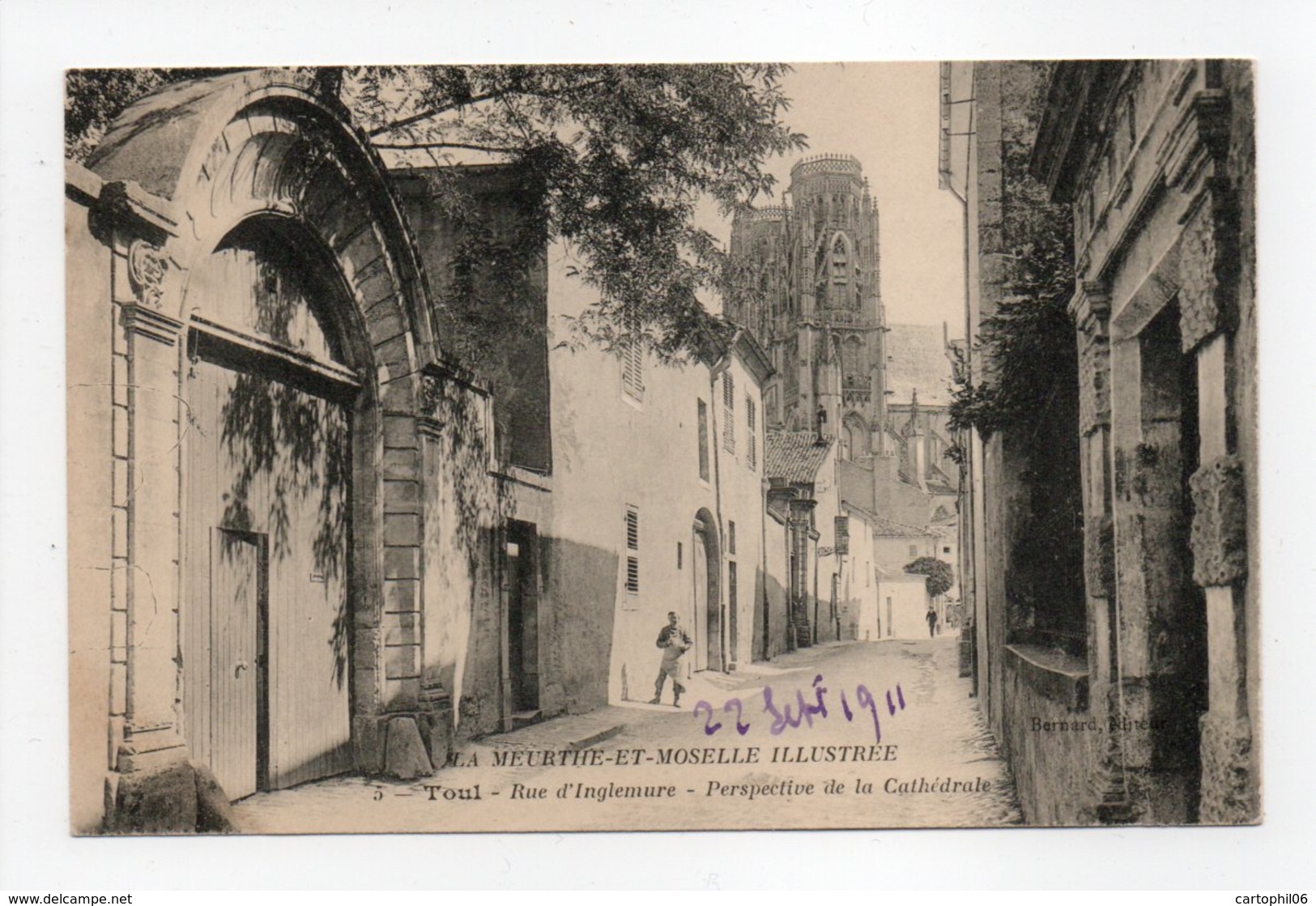 - CPA TOUL (54) - Rue D'Inglemure 1911 - Perspective De La Cathédrale - Edition Bernard N° 5 - - Toul