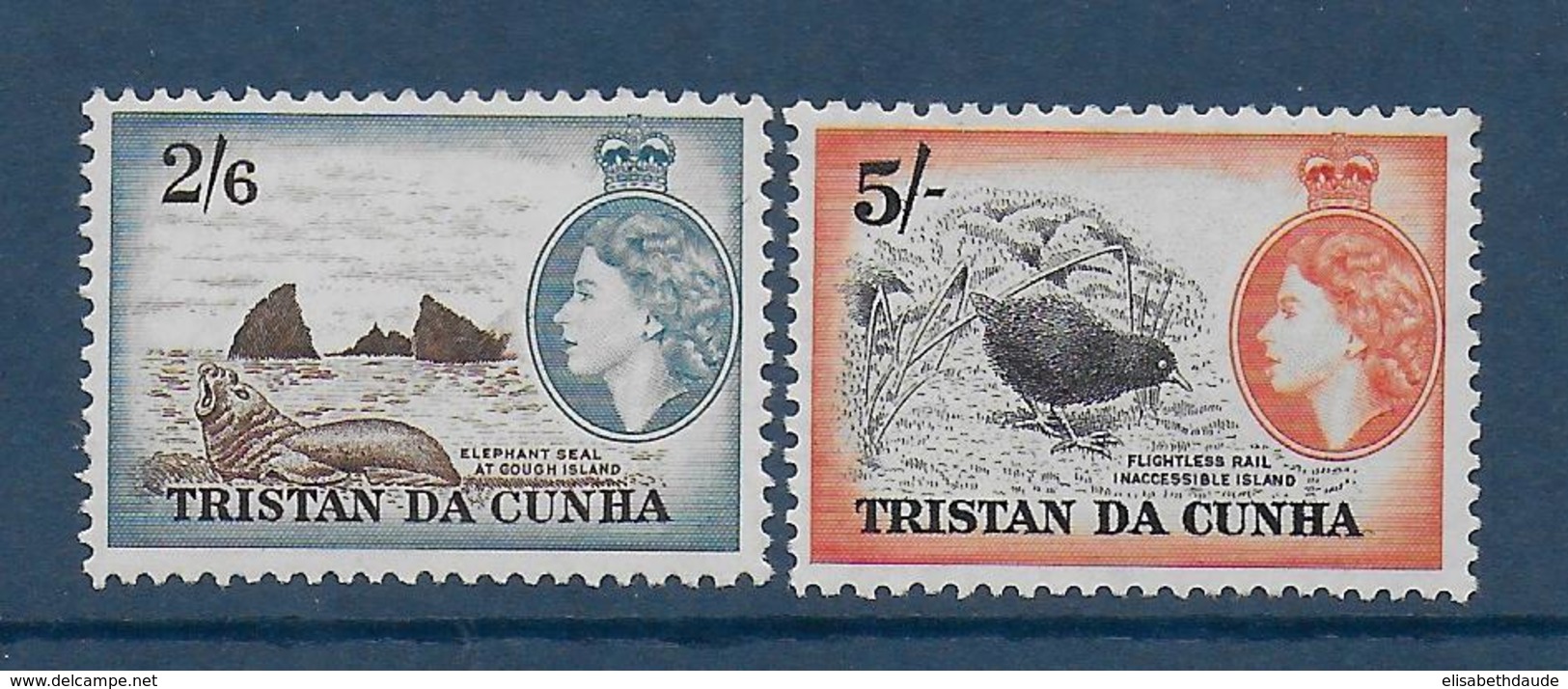 TRISTAN DA CUNHA - 1953 -YVERT N° 25+26 * MLH - COTE = 93 EUR. - FAUNE ET FLORE - - Tristan Da Cunha