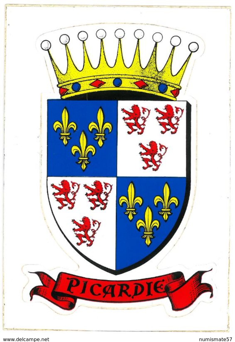 CP PICARDIE - Carte Autocollante - Ecusson - Blason - Ed. Combier - Picardie