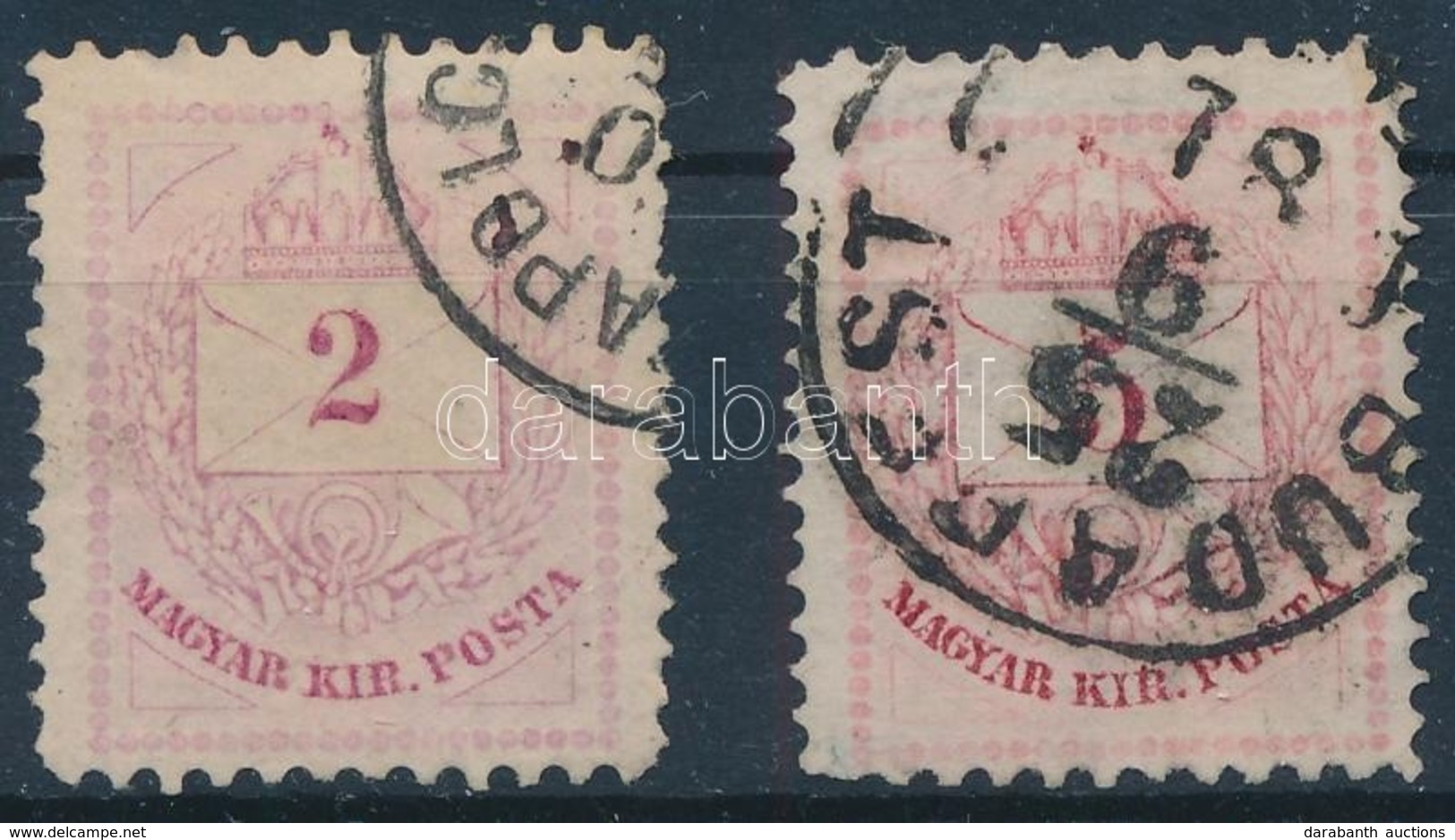 O 1874 2kr 11 1/2 : 13 Vegyes Fogazással, Illetve 1881-es 5kr 11 1/2 : 13 Vegyes Fogazással R! 5kr Hasonló Színárnyalatb - Other & Unclassified