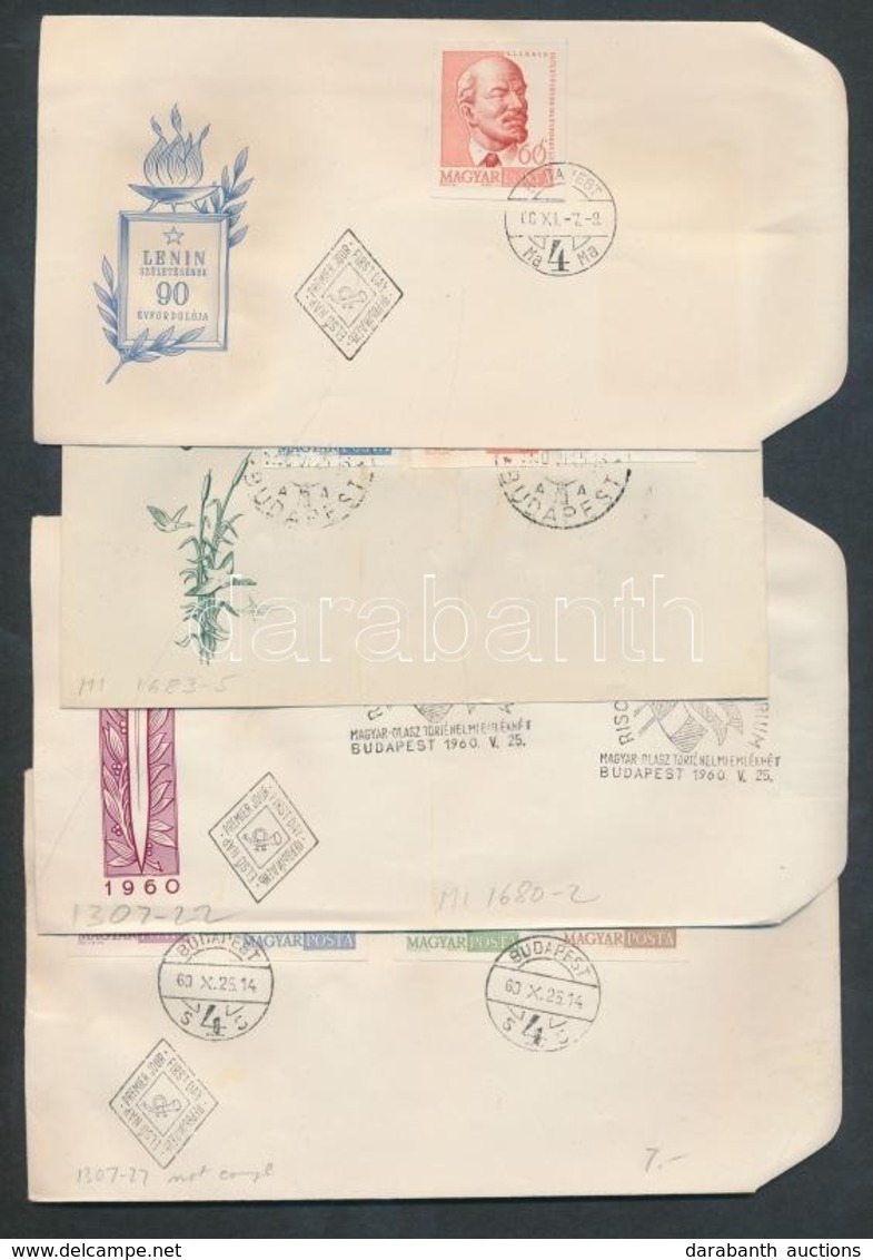 1960 Arcképek (II.) 11db Vágott Bélyeg Futott FDC-n Is (8.600) - Other & Unclassified