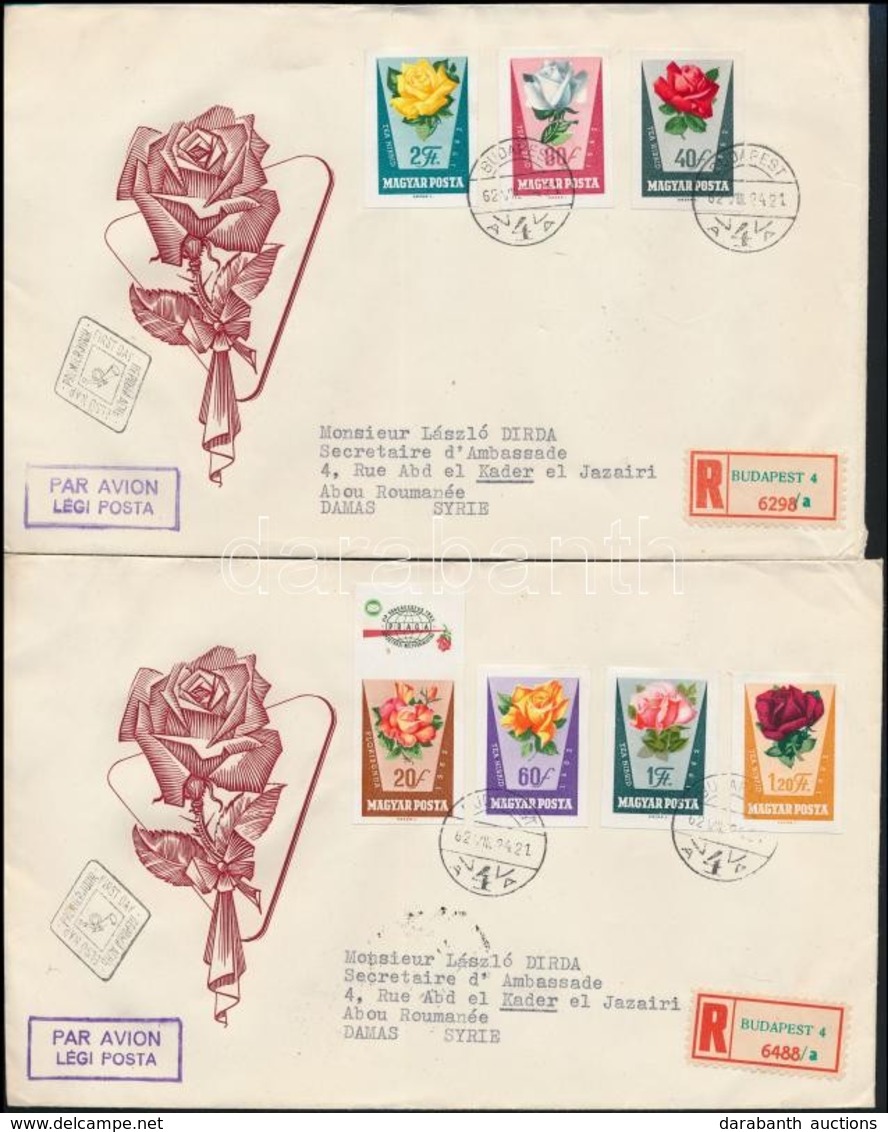 1962 Rózsák Vágott Sor 2 Futott FDC-én, 20f Felső ívszéllel! - Other & Unclassified