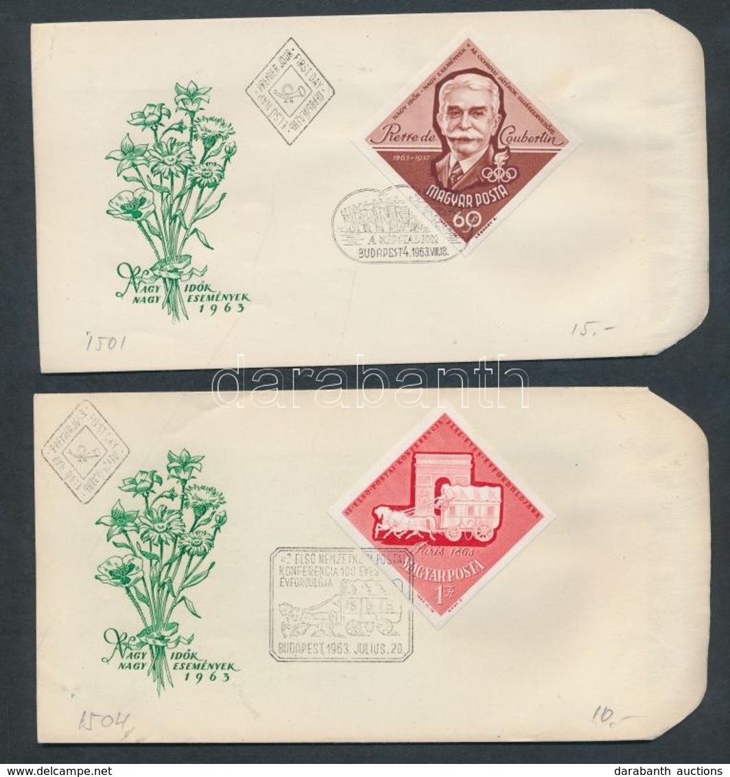 1963 Nagy Idők - Nagy Események 2db Vágott Bélyeg FDC-n (3.600) - Other & Unclassified