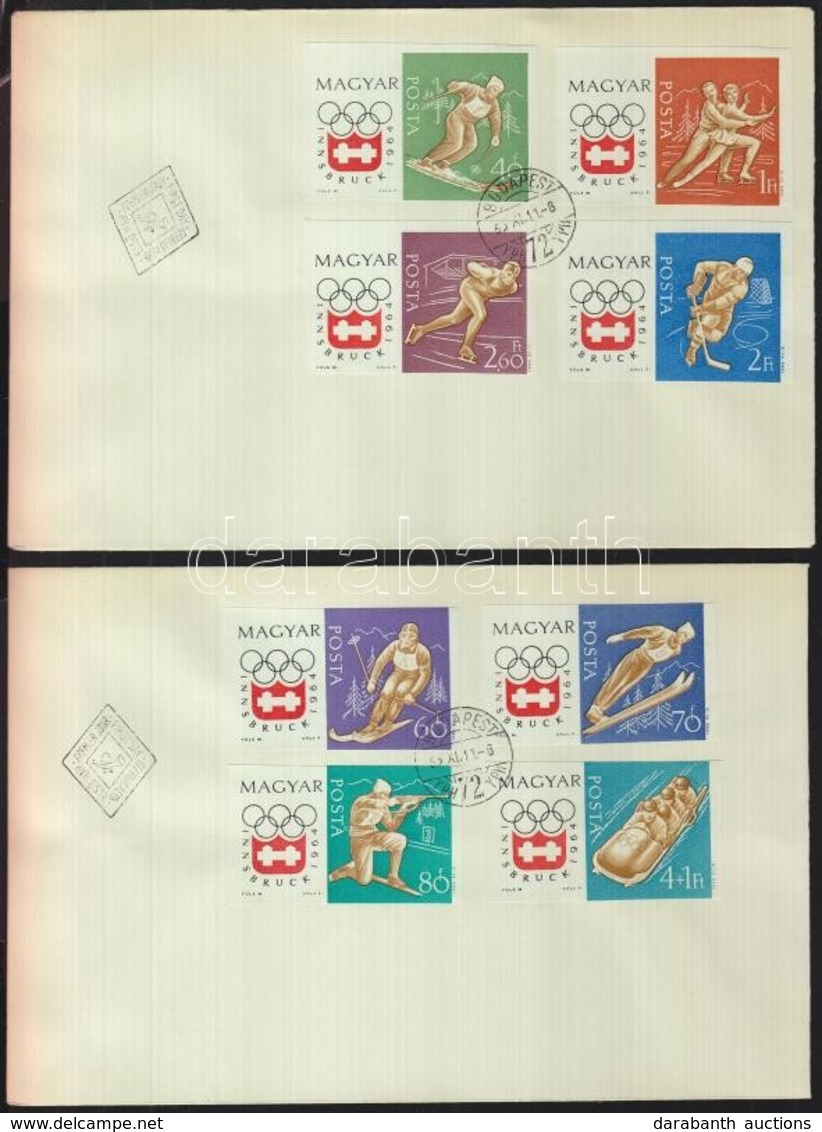 1963 Téli Olimpia (II.)- Innsbruck Vágott Sor 2db FDC-n (3.500) - Autres & Non Classés