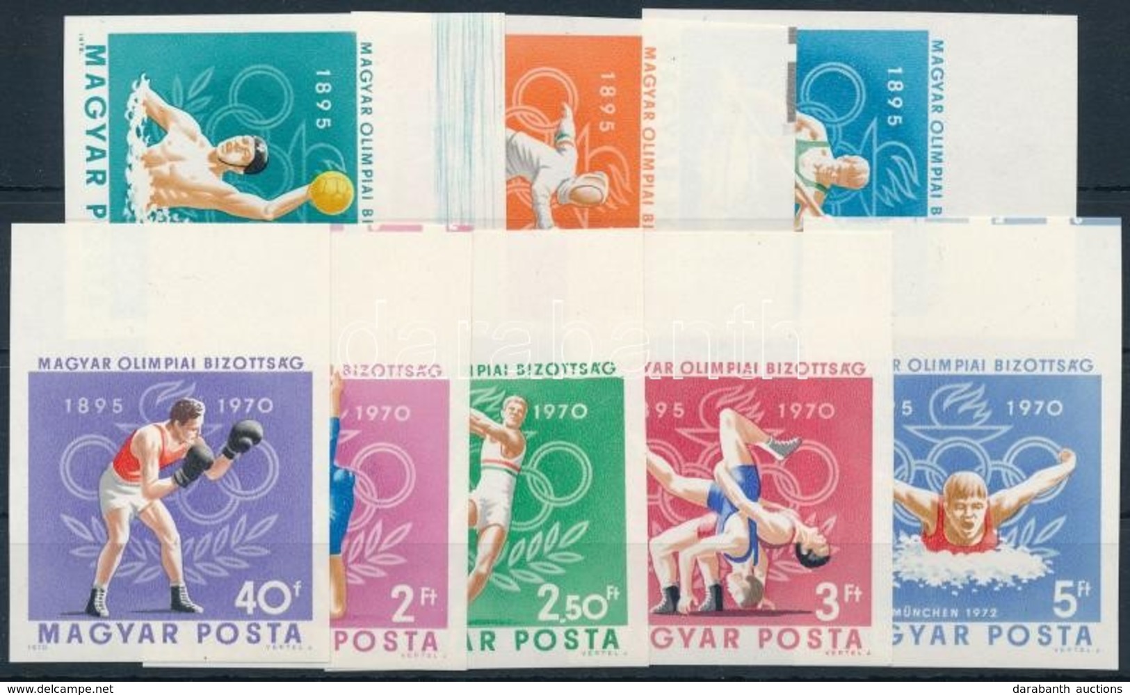 ** 1970  Magyar Olimpiai Bizottság (I.) ívszéli Vágott Sor (3.500) - Other & Unclassified