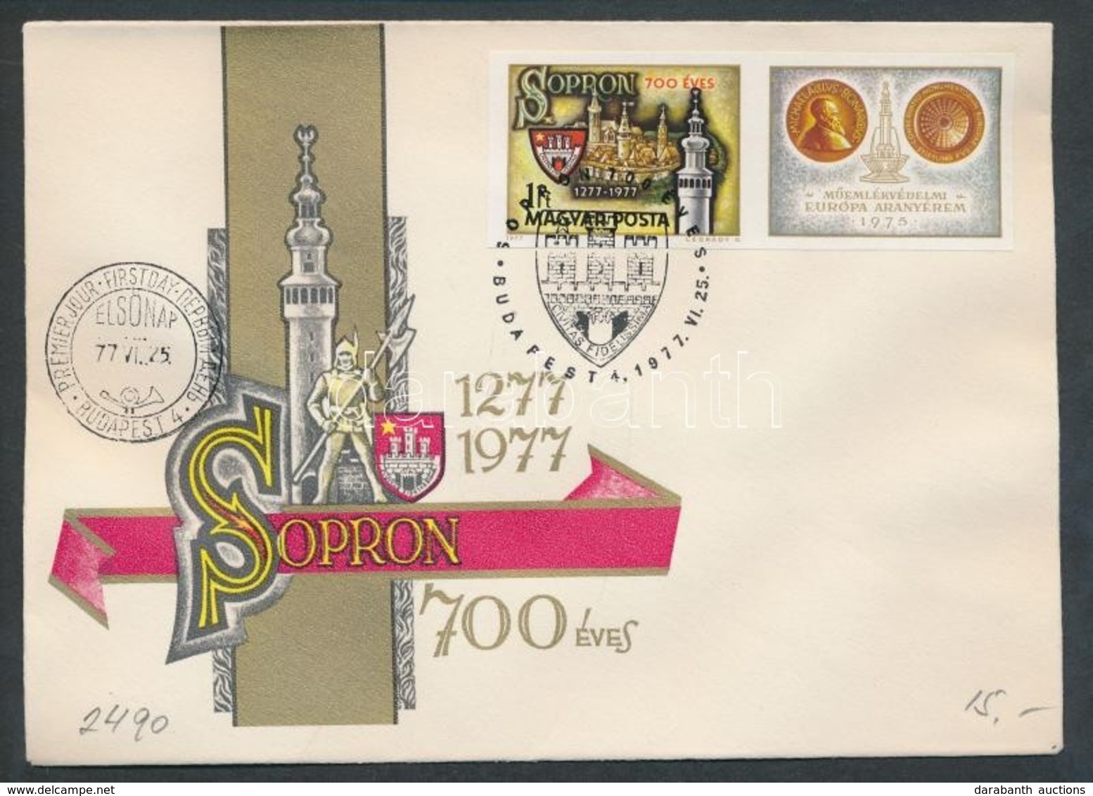 1977 Sopron Vágott Szelvényes Bélyeg FDC-n (3.500) - Other & Unclassified