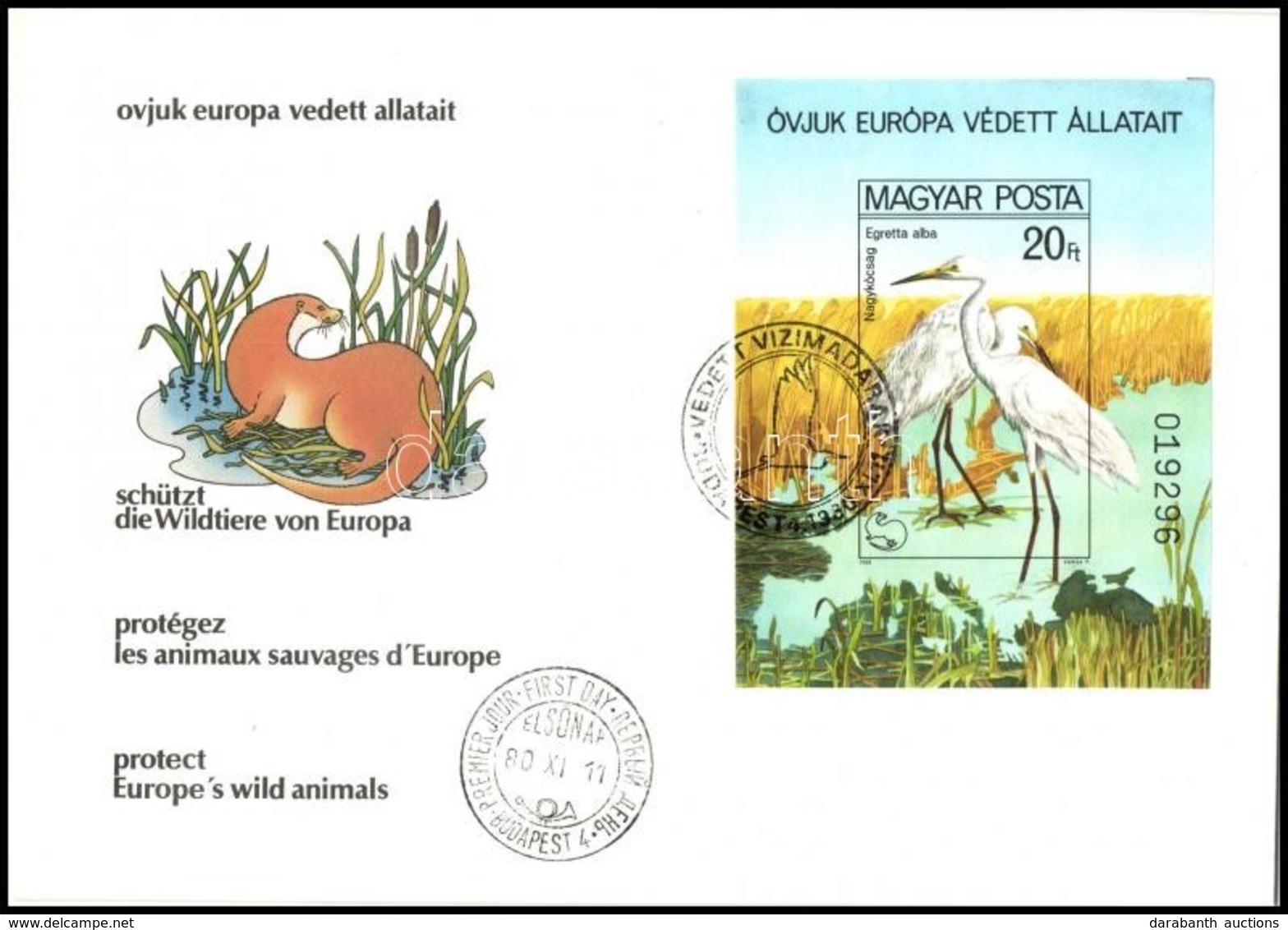 1980 Európa Védett Madarai Vágott Blokk FDC-n (6.000) - Autres & Non Classés