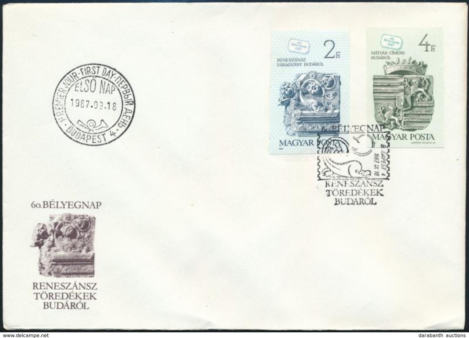 1987 Bélyegnap (60.) Vágott Sor FDC (3.000) - Autres & Non Classés