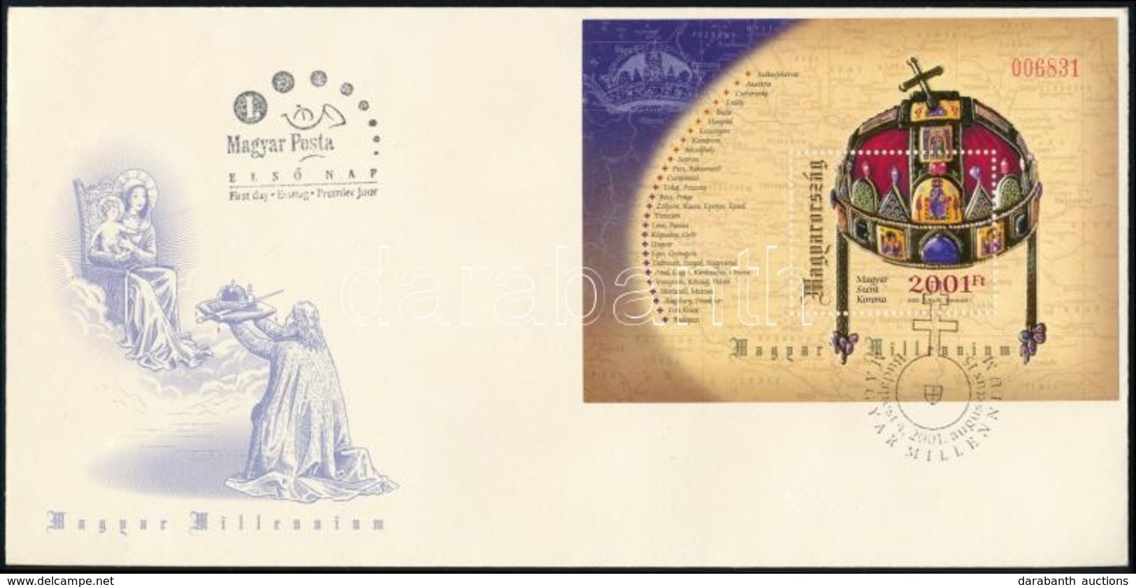 2001 Magyar Szent Korona Blokk 2 Db FDC - Autres & Non Classés