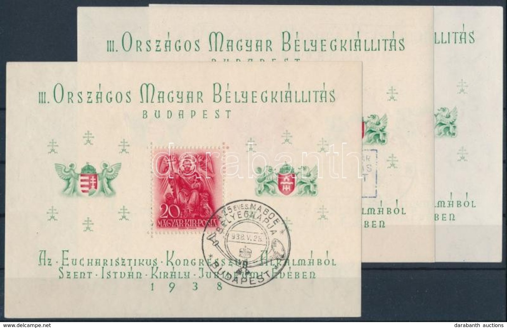 O 1938 3 Db ORBÉK Blokk Alkalmi Bélyegzéssel (18.000) - Other & Unclassified