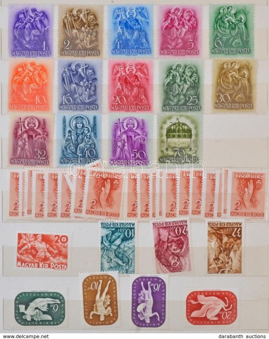 ** * Főleg Postatiszta Magyar Sorok, Töredéksorok, Darabok 1938-1962 10 Lapos A/4 Berakóban - Used Stamps