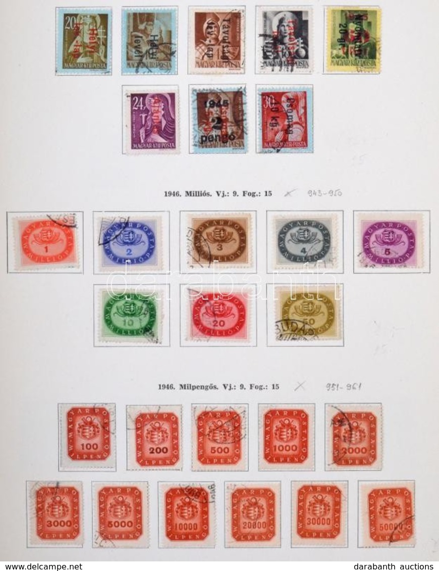 O 1945-1959 Egyszerű Magyar Gyűjtemény Sok Sorral Előnyomott Albumban - Used Stamps