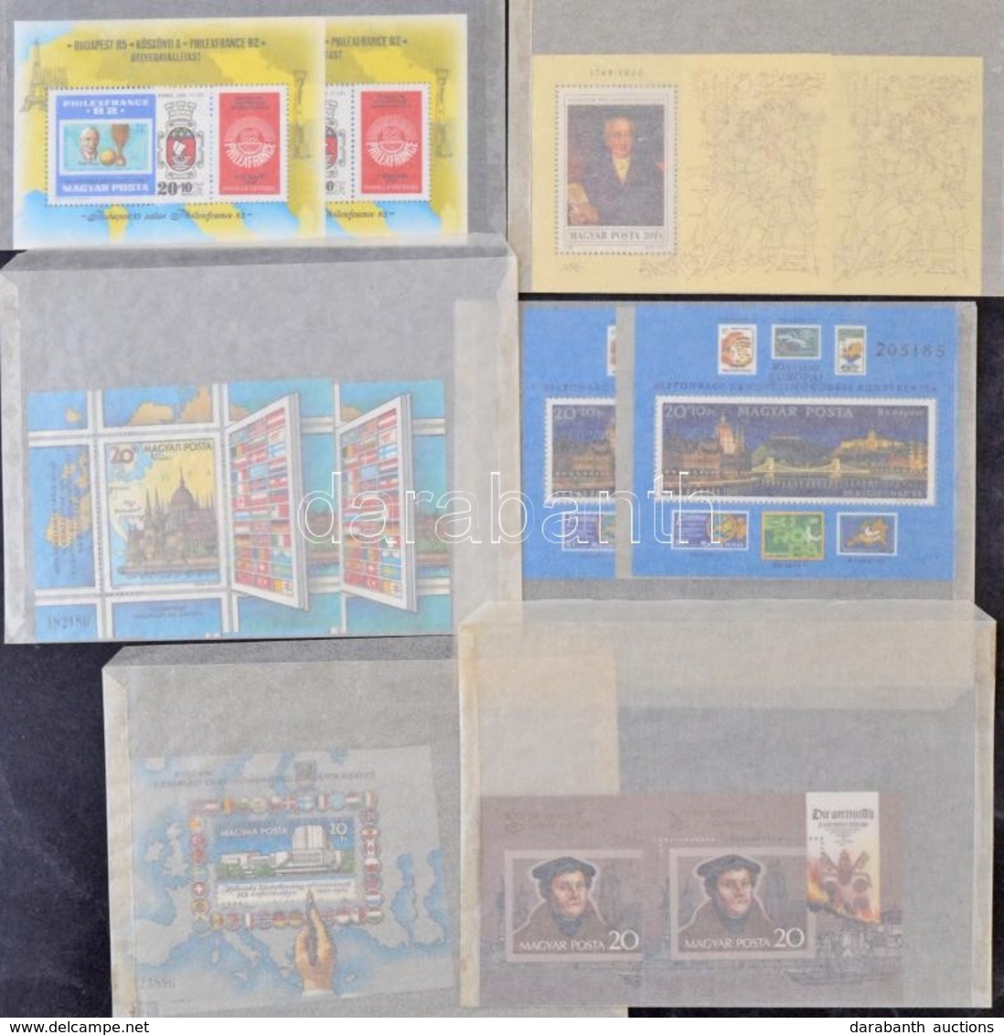 ** 200 Db Modern Magyar Blokk, Főleg 70-es 80-as évek, Pergamen Tasakokban, Dobozban - Used Stamps