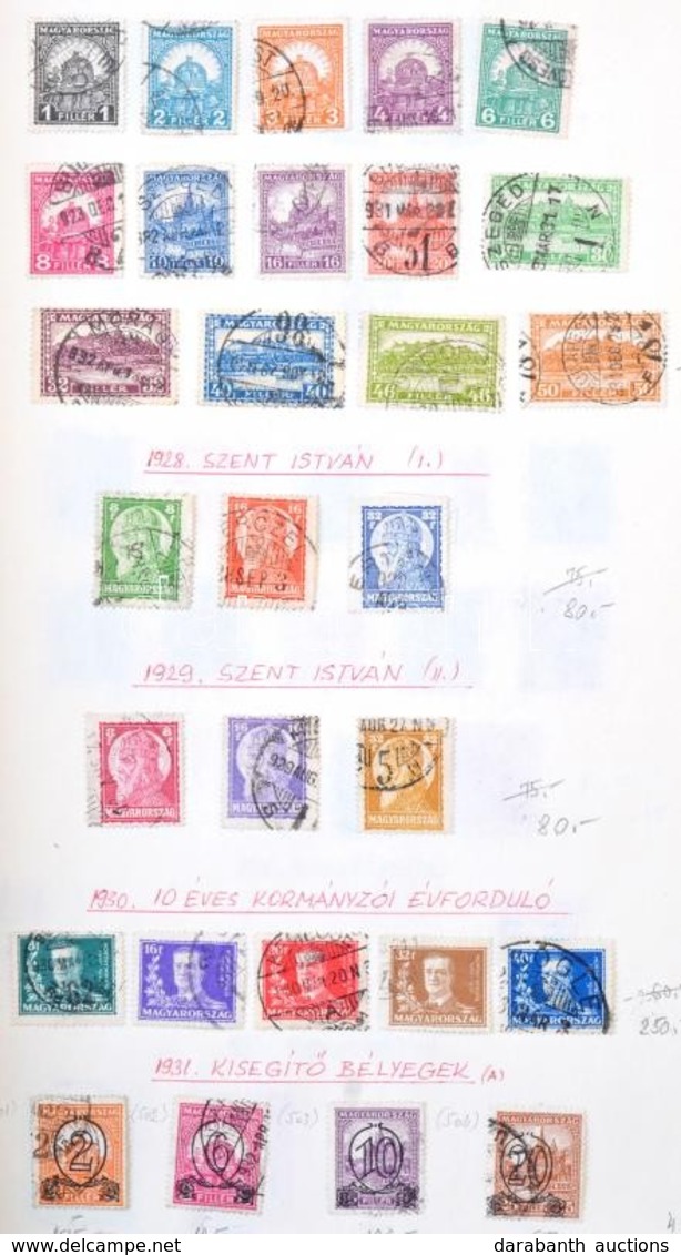 O Alapgyűjtemény 1900-1944 + 1960-1968 Házi Készítésű Lapokon, Iratrendezőben - Used Stamps