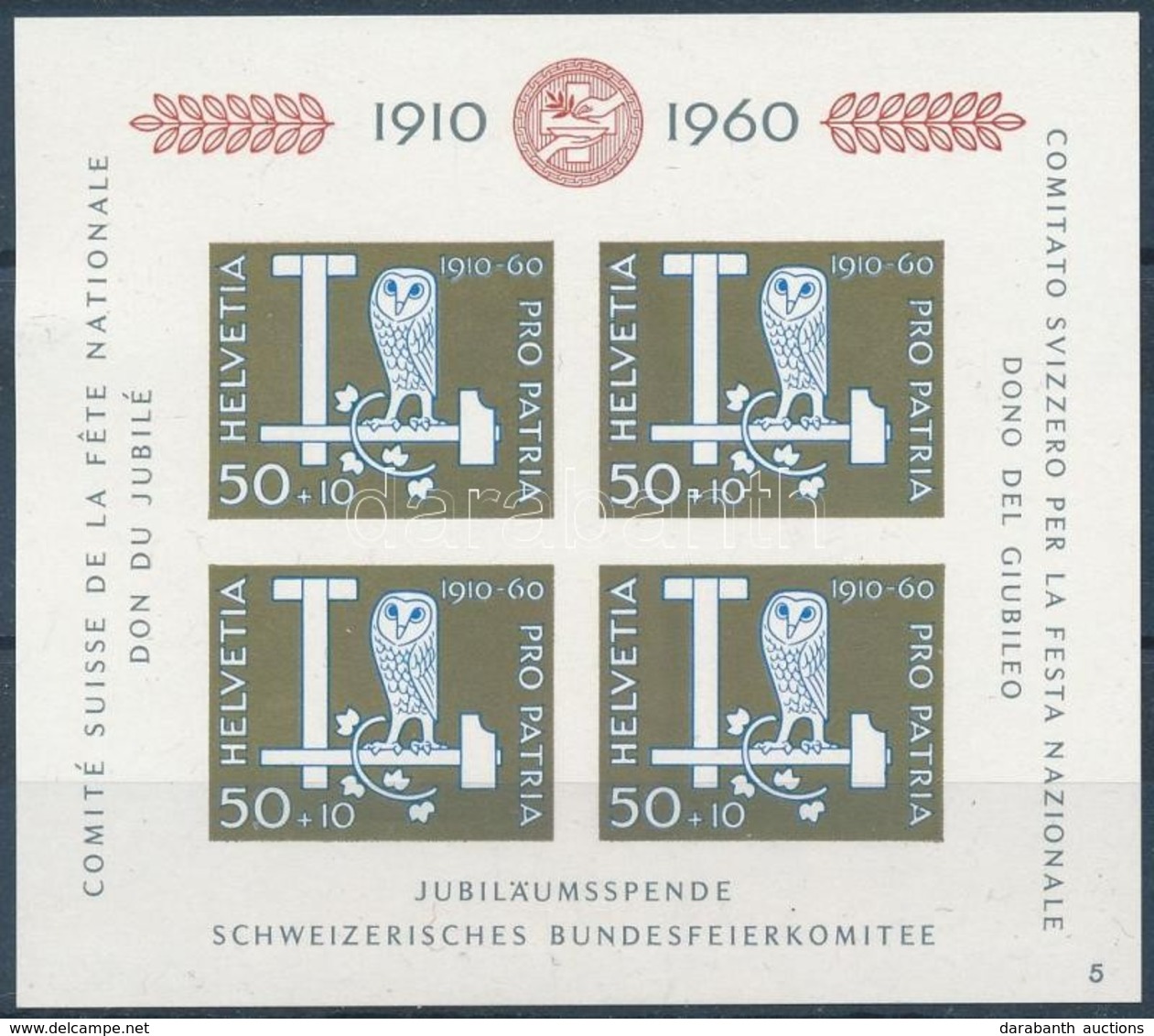 ** Svájc 1959-1962 3 Db Klf Blokk Mi 16, 17, 18 (Mi EUR 57,50) - Autres & Non Classés