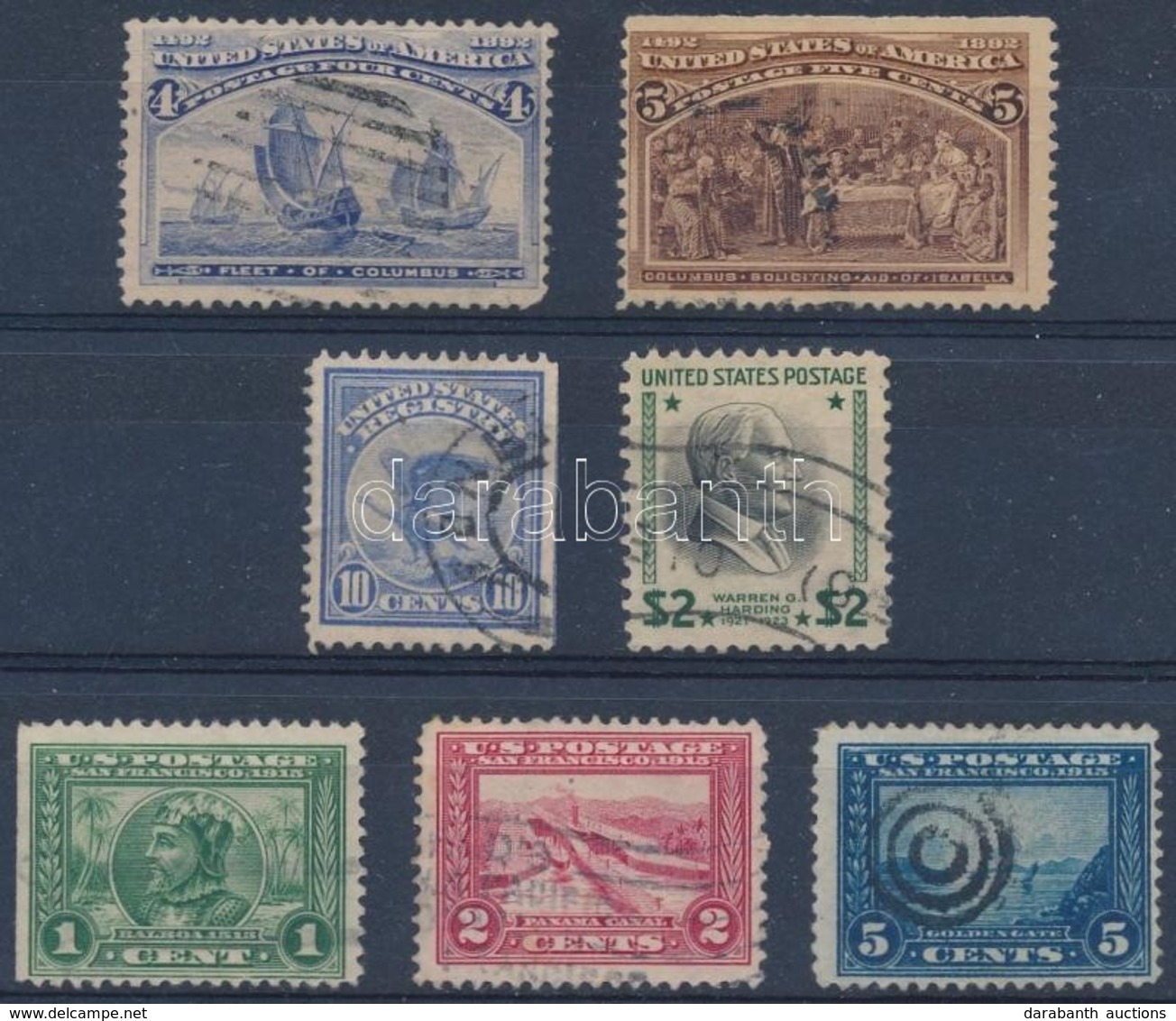 O Amerikai Egyesült Államok 1893-1913 7 Klf Bélyeg Stecklapon (Mi EUR 42,40) - Autres & Non Classés