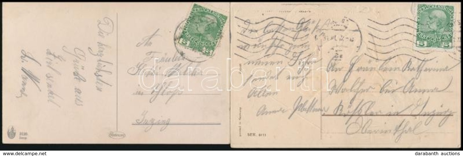 Ausztria 1912 2 Db Futott Képeslap - Autres & Non Classés