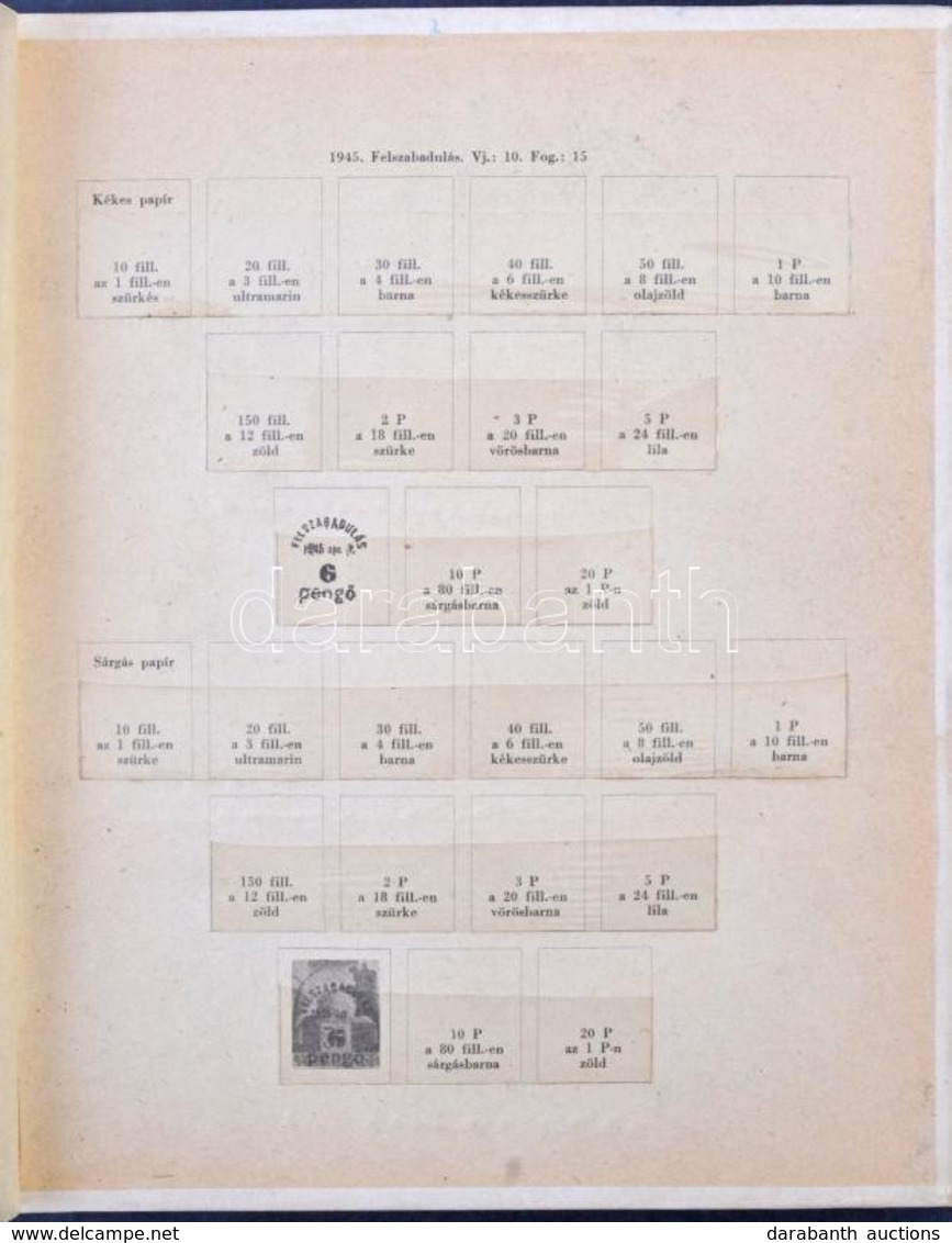 Albumlapokból Házilag Készített 16 Kemény Lapos Berakó Az 1945-1951 Közötti Magyar Kiadások Részére - Autres & Non Classés