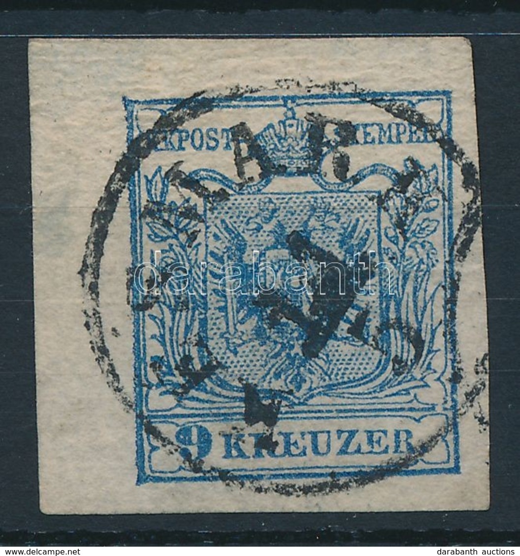 O 1850 9kr HP Papírráncos ívsarki Bélyeg ,,KÉSMARK' - Other & Unclassified