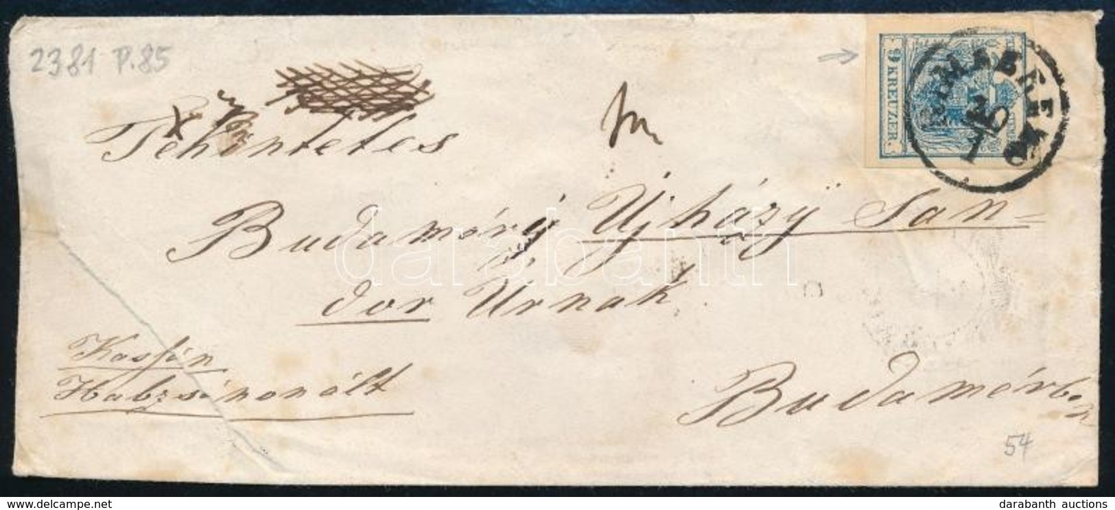 Ca. 1850 9kr MP III. Levélen 'RIMABREZÓ' - Other & Unclassified