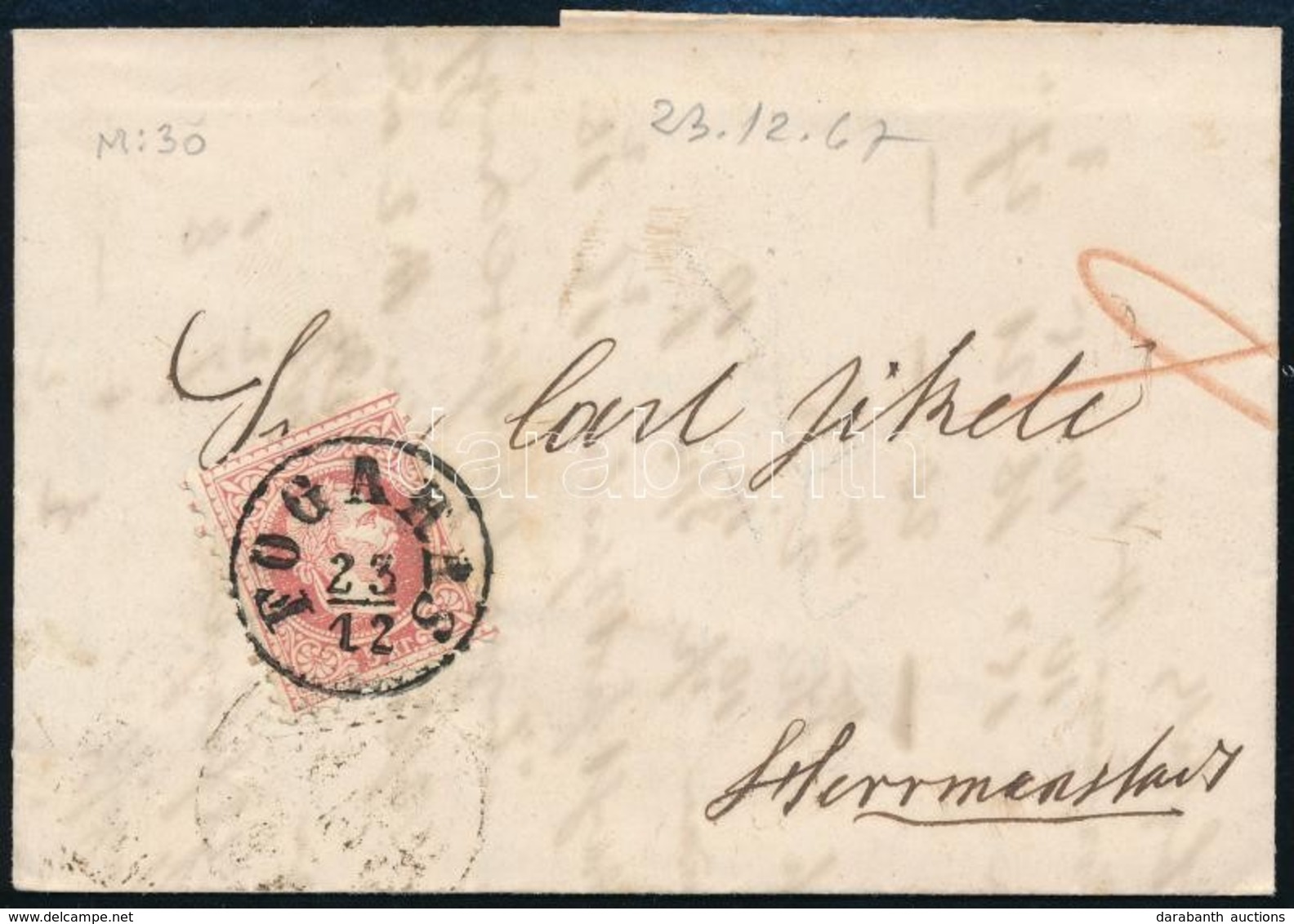 1867 5kr Levélen 'FOGARAS' -  Herrmanstadt - Autres & Non Classés