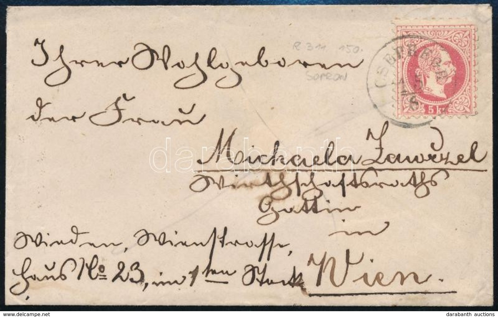 ~1869 5kr Levélen 'CSEPREGH' -  Wien - Autres & Non Classés