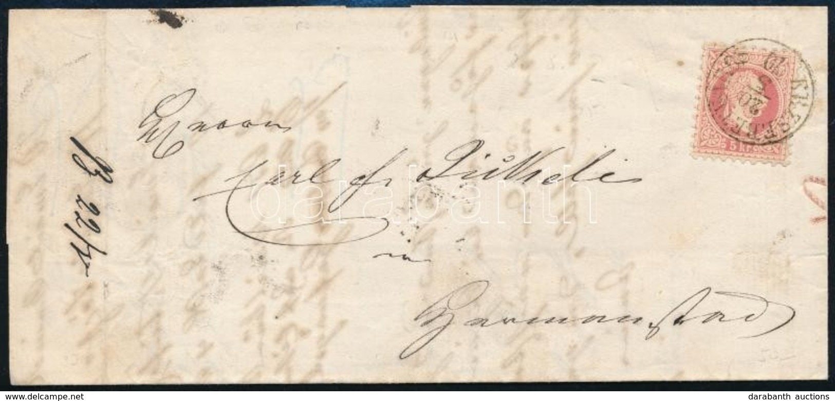 1870 5kr Levélen 'ERZSÉBETVÁROS' -  Herrmanstadt - Other & Unclassified