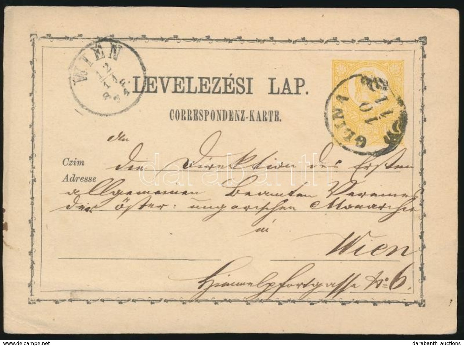 1871 2kr Díjjegyes Levelezőlap 'GLINA' - Other & Unclassified