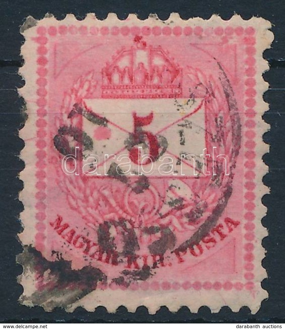 O 1881  5kr,  A '5' Számjegy Bal Oldalánál Piros Folt - Other & Unclassified