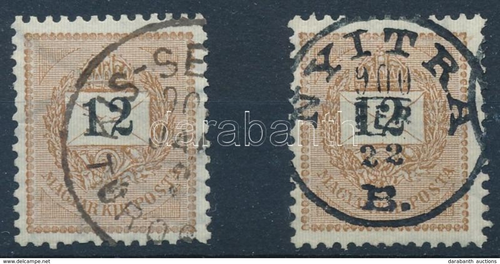 O 1898 2 Db Feketeszámú 12kr (5.000) - Other & Unclassified