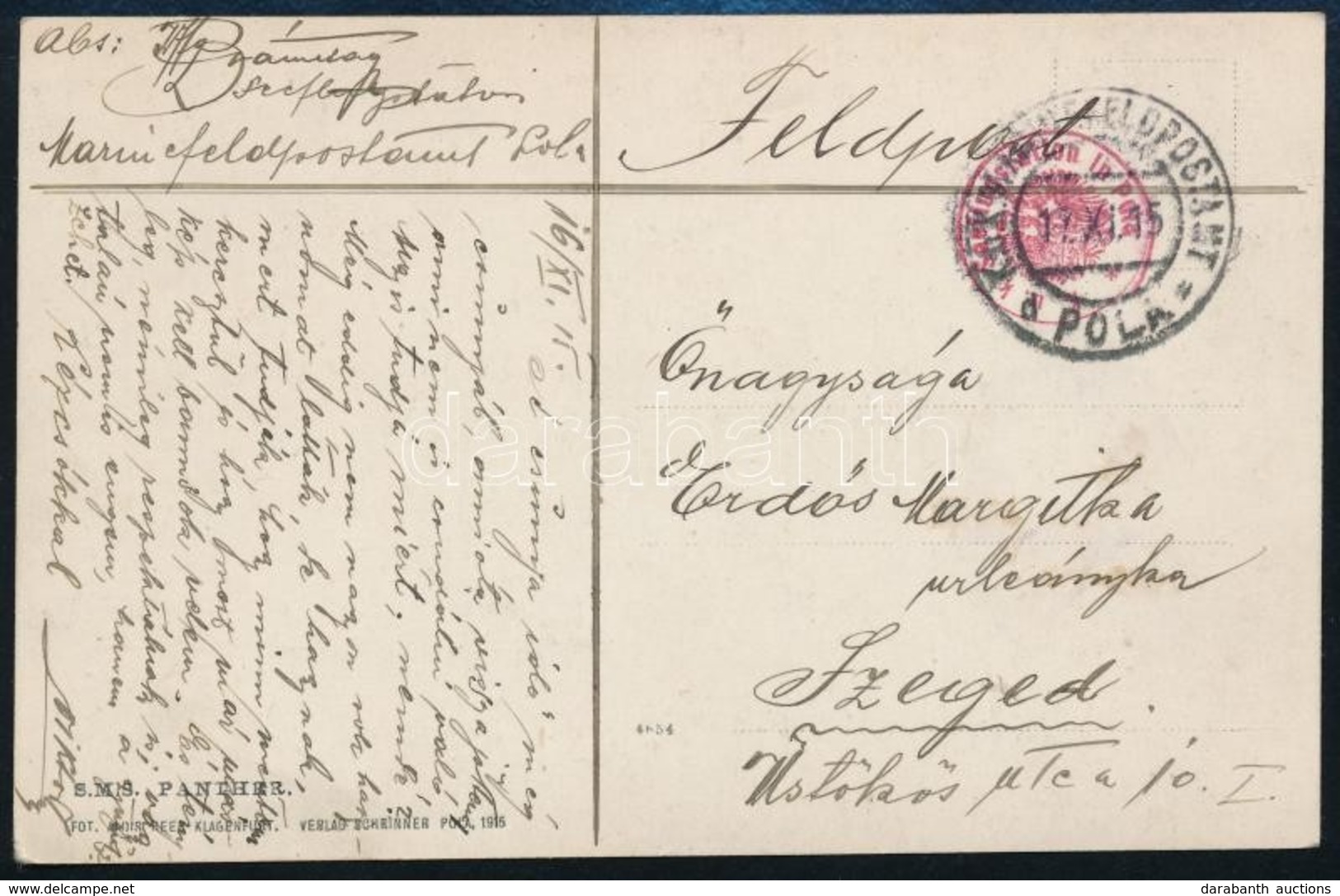 1915 Képeslap / Postcard 'K.u.k. Seeflugstation Pola' - Other & Unclassified