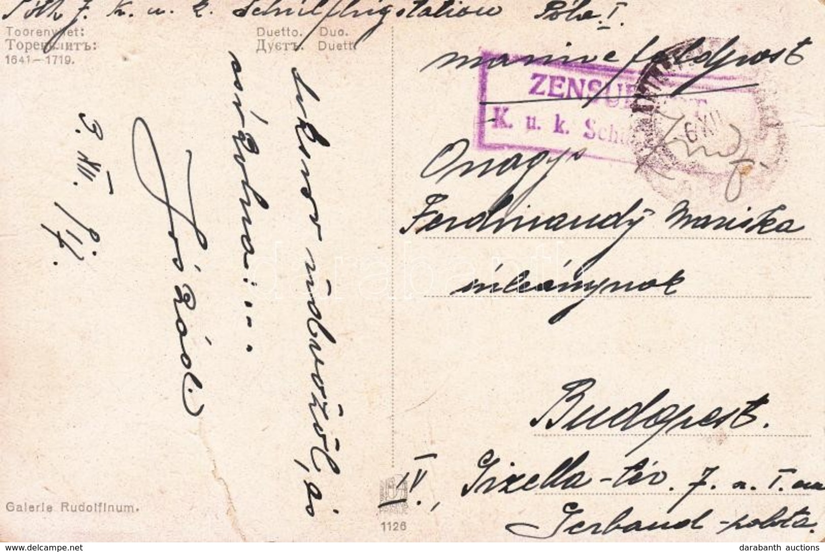 1917 Képeslap Haditengerészeti Postával 'ZENSURIERT K.u.k. Schulflugstation Pola' - Sonstige & Ohne Zuordnung