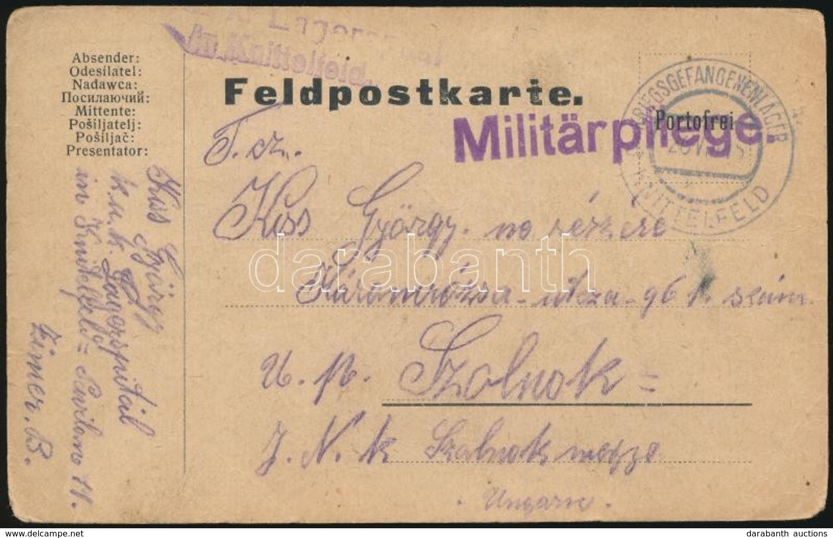 1915 Tábori Posta Levelezőlap / Field Postcard 'K.u.k. Lagerspital In Knittelfed' + 'KNITTELFELD' - Andere & Zonder Classificatie