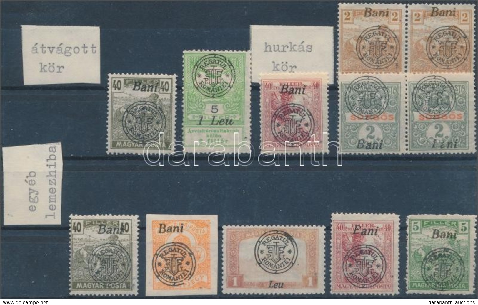 (*) Nagyvárad 1919 10 Db Bélyeg Tévnyomatokkal / 10 Stamps With Plate Varieties. Signed: Bodor - Other & Unclassified