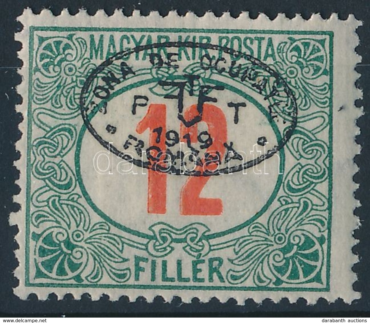 * Debrecen I. 1919 Pirosszámú Portó 12f Garancia Nélkül (**45.000) - Other & Unclassified