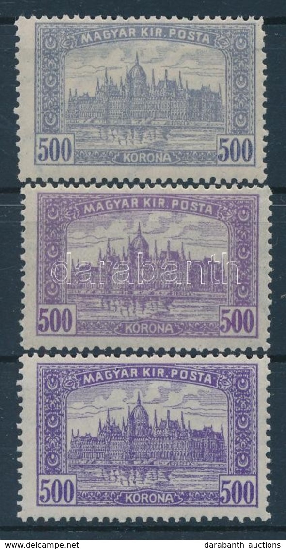 ** 1921-1925 Parlament 500K 3 Eltérő Színben - Other & Unclassified