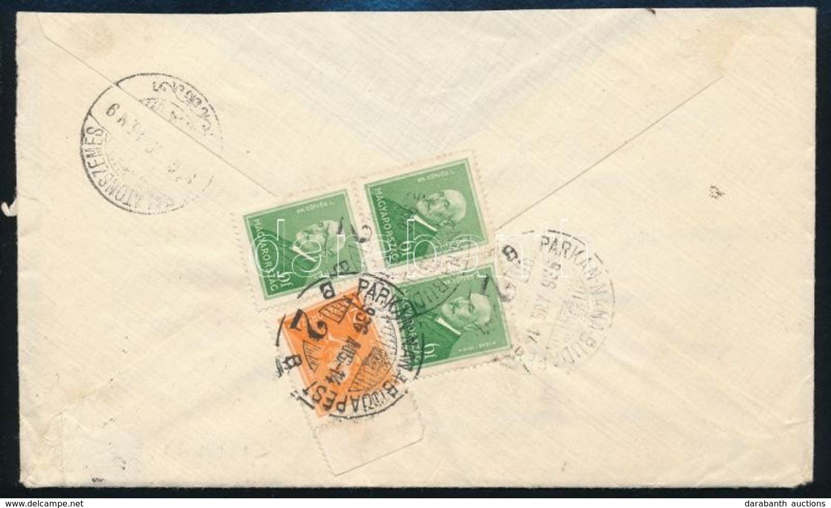 1936 Levél Arcképek 2f + 3 X 6f Bérmentesítéssel 'PÁRKÁNY-BUDAPEST 2 B' Mozgóposta Bélyegzéssel + Tartalom - Other & Unclassified