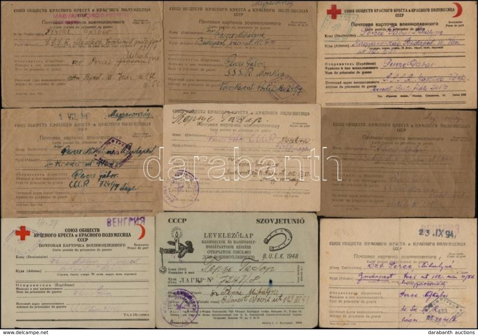 1945-1948 16 Db II. Világháborús Hadifogoly Levelezőlap - Autres & Non Classés