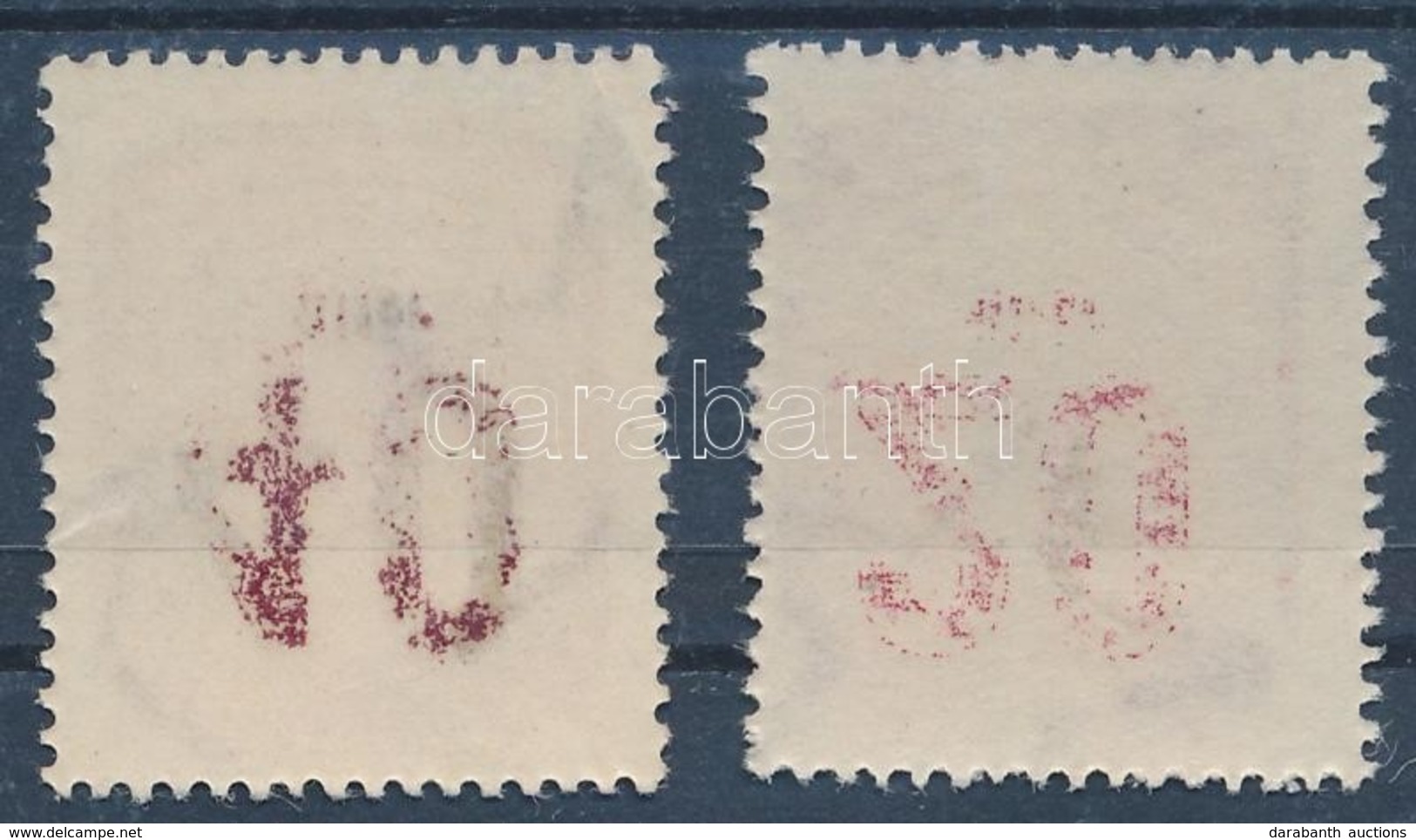 ** 1950 Forint-fillér Portó 20f, 40f Az értékszám Gépszínátnyomatával - Other & Unclassified