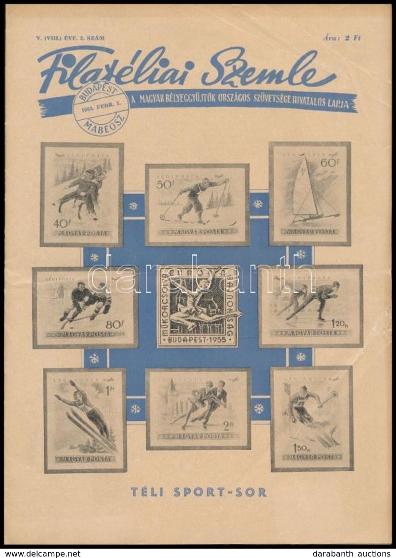 1955  A Filatélia Szemle Februári Postázott Száma Nyomtatványként 20f Bélyeggel - Autres & Non Classés