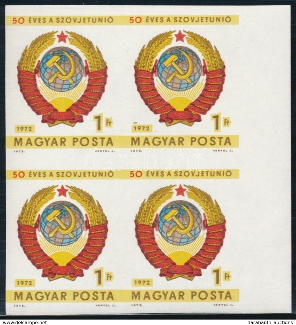** 1972 50 éves A Szovjetunió ívszéli Vágott Négyestömb (8.000) - Autres & Non Classés