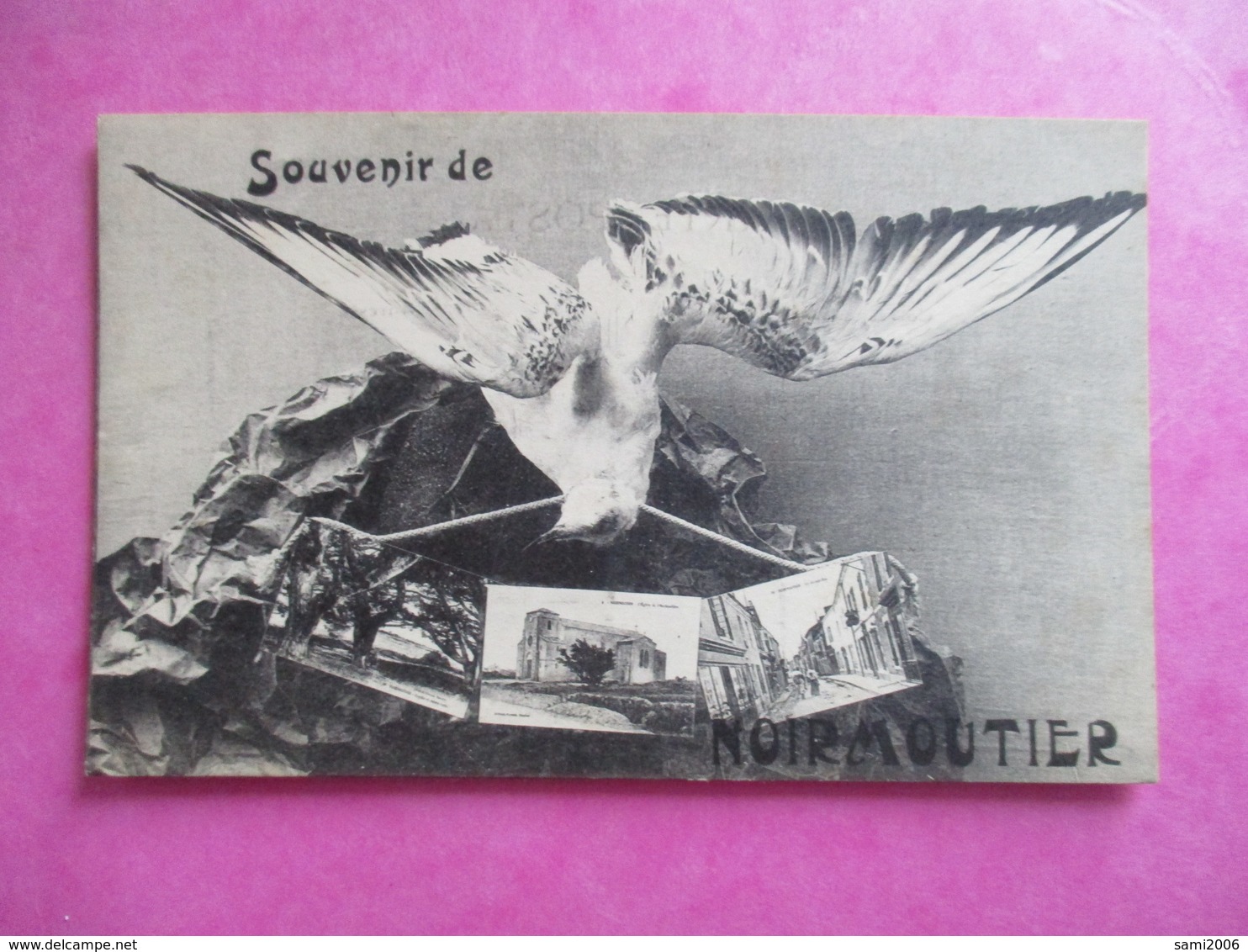 CPA 85 SOUVENIR DE NOIRMOUTIER FANTAISIE MOUETTE MULTI VUES - Noirmoutier