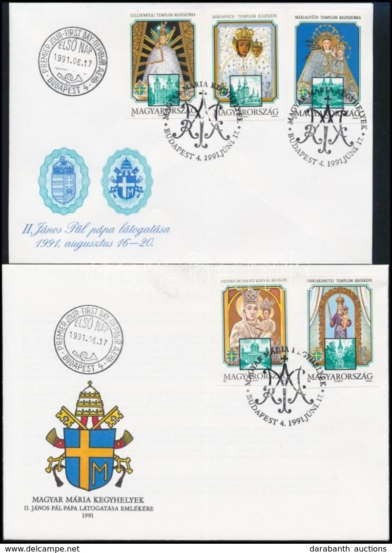 1991 Magyarországi Mária Kegyhelyek Vágott Sor 2 Db FDC-n (5.000) - Other & Unclassified