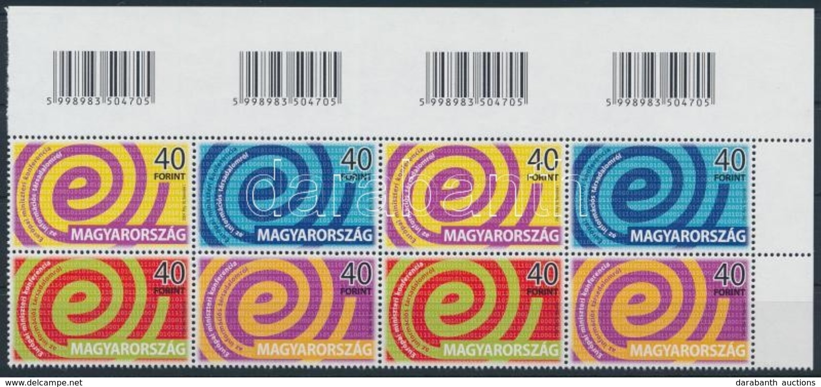 ** 2004 E-Európa Vonalkódos 8-as Tömb (4.200) - Other & Unclassified