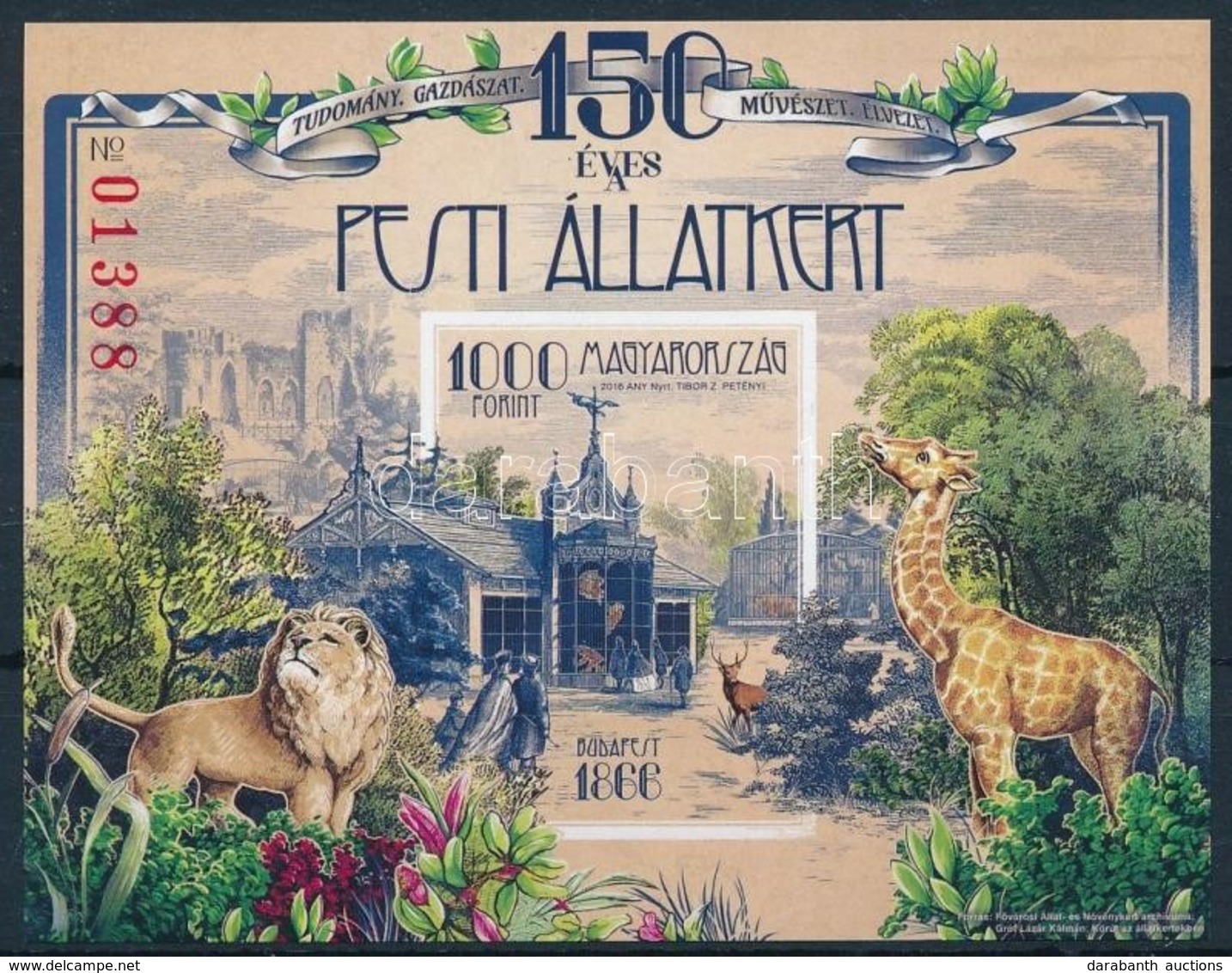 ** 2016 150 éves A Pesti állatkert Vágott Blokk - Autres & Non Classés