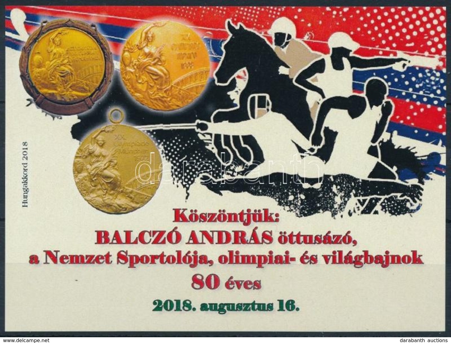 2018 Balczó András öttusázó, A Nemzet Sportolója, Olimpiai- és Világbajnok 80 éves - Ajándék Emlékív - Autres & Non Classés