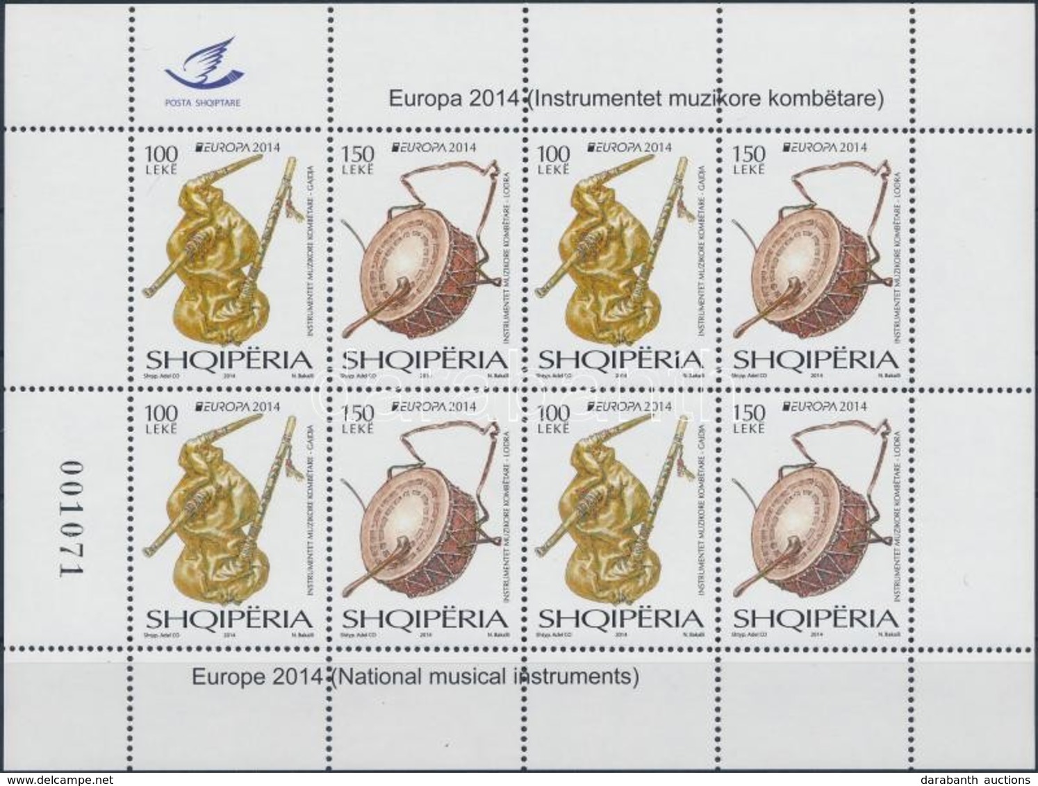 ** 2014 Europa CEPT, Hangszerek Kisív Mi 3453-3454 - Other & Unclassified