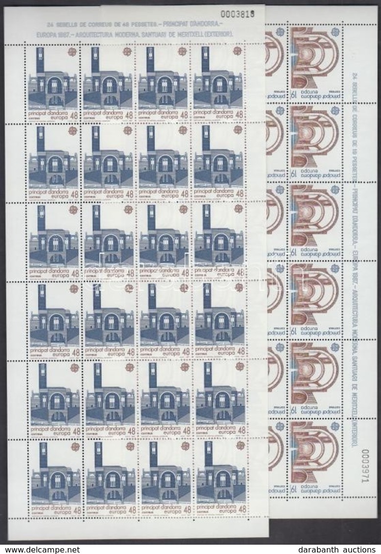 ** 1987 Europa CEPT Modern építészet Kisív Sor Mi 193-194 - Autres & Non Classés